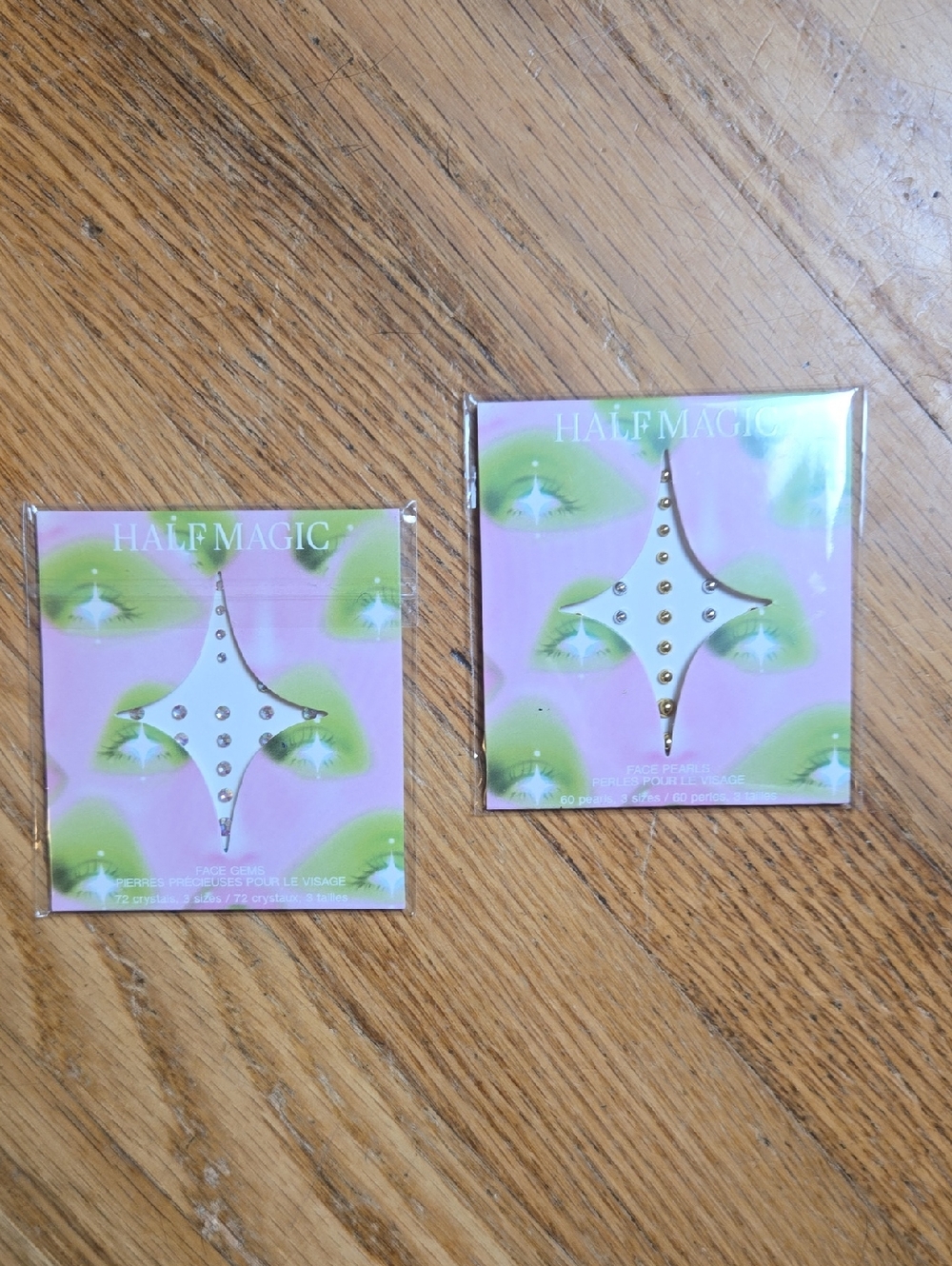 Half Magic iridescent Face Gems, metallic Face Pearls